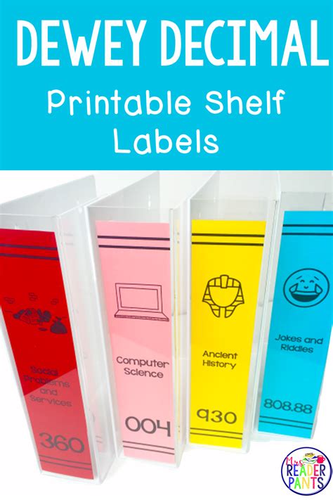 Free Printable Dewey Decimal Shelf Labels
